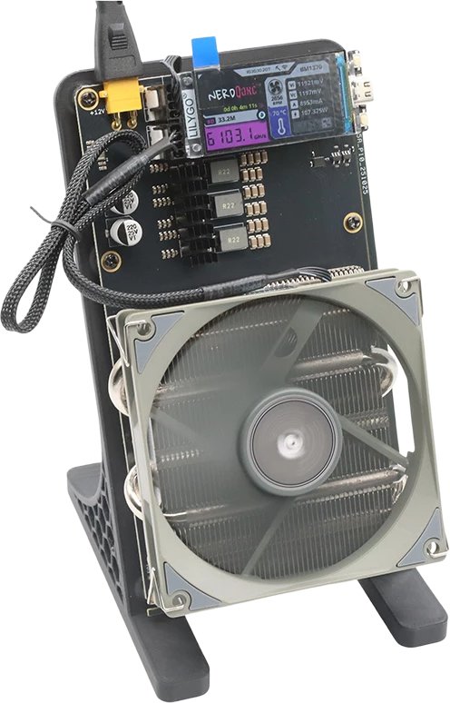 NerdMiner NerdQaxe++ Rev 6.1 ASIC mining cihazı
